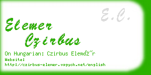 elemer czirbus business card